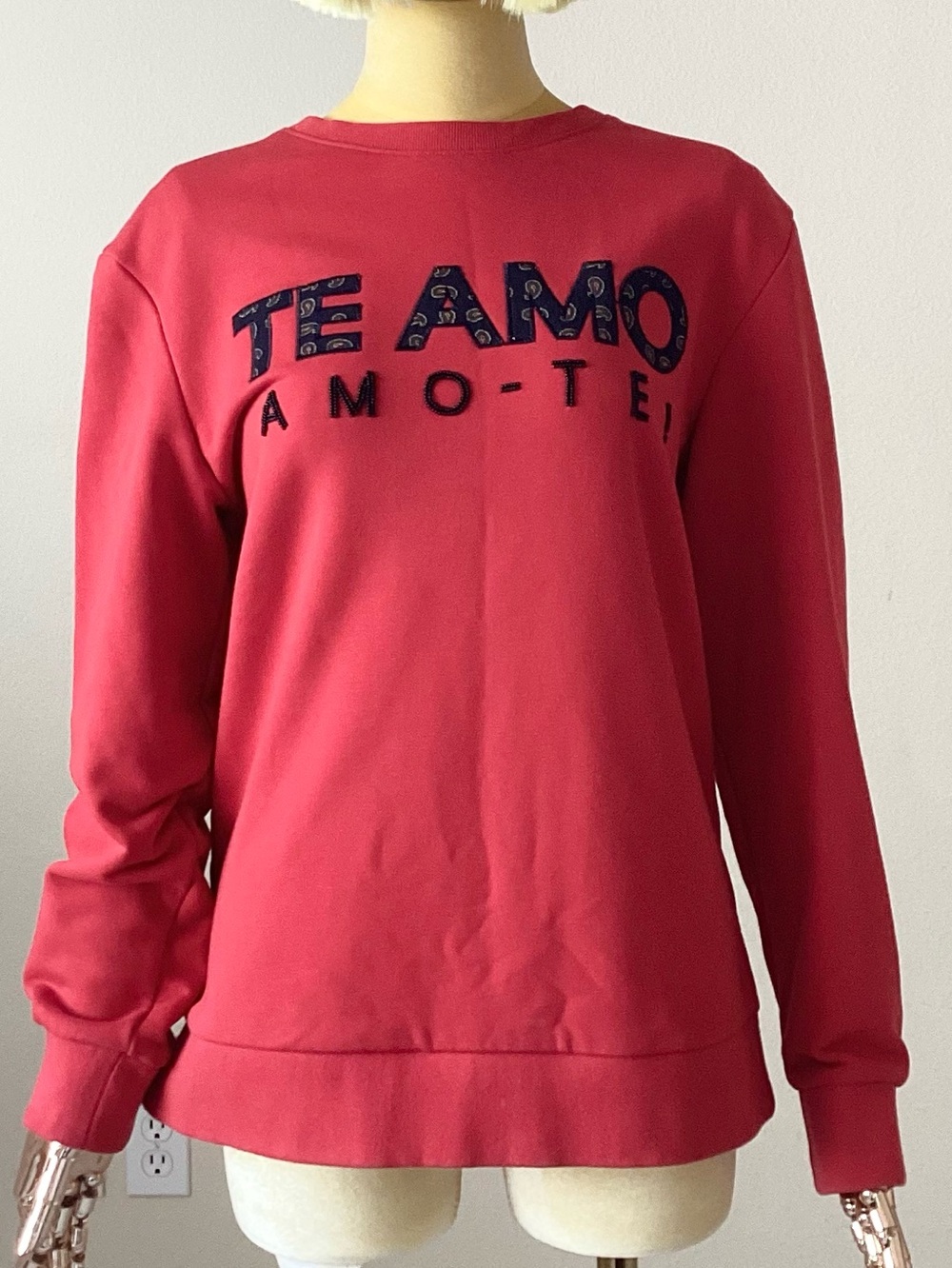 Trendiano TE AMO Red Crewneck Sweatshirt SZ M